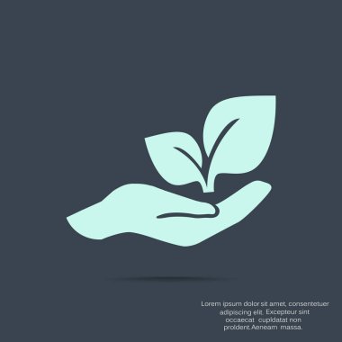 İnsan el simgesi yapraklarda