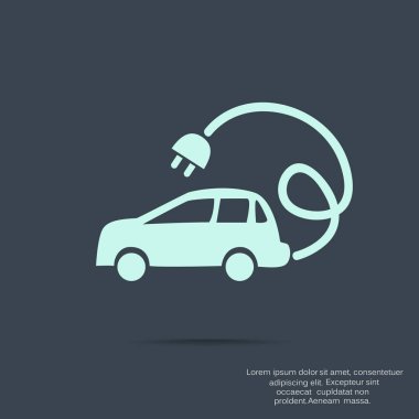 Elektrik araba basit web simgesi