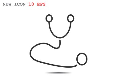 Stetoskop basit web simgesi 