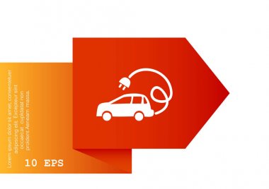 Elektrik araba basit web simgesi