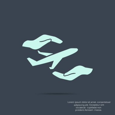 Uçak eller web simgesi