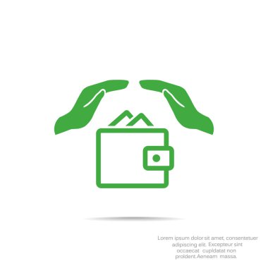 Eller web simgesi ile cüzdan