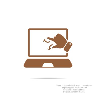 Dokunmatik ekranda dizüstü web simgesi