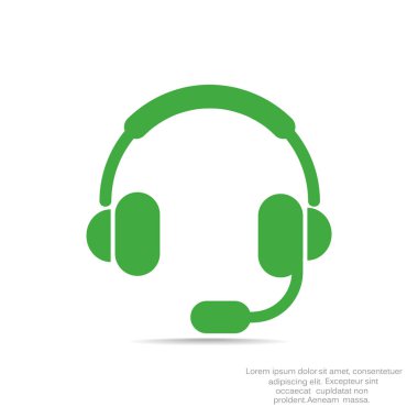 Kulaklýklý mikrofon seti web simgesi
