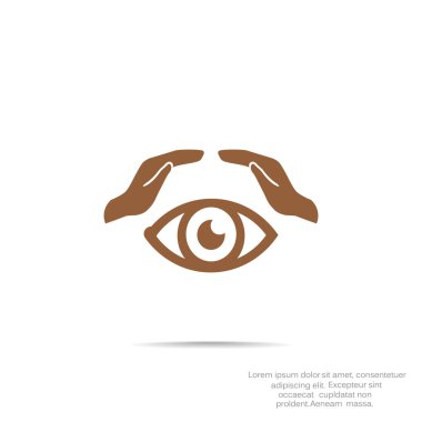 İnsan göz ve ellerini web simgesi