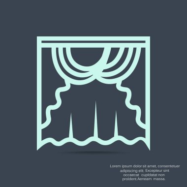 Pencere perde düz simgesi