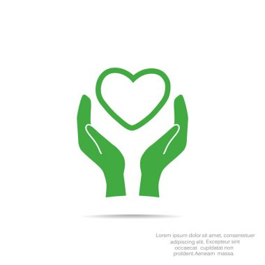 Ellerin simgesinde kalp