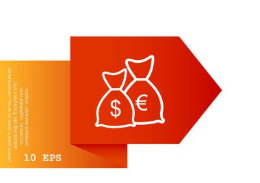 Carrency sembolleri ile para çanta