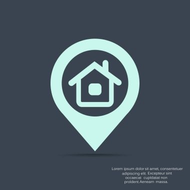 Evin konumu işaretçi basit simgesi