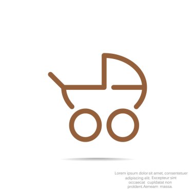 Basit bebek arabası anahat web simgesi