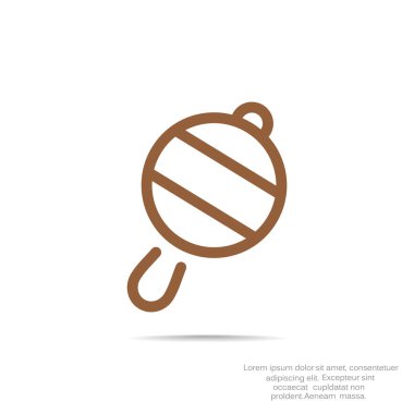 Icône de hochet de bébé simple, contour vector illustration