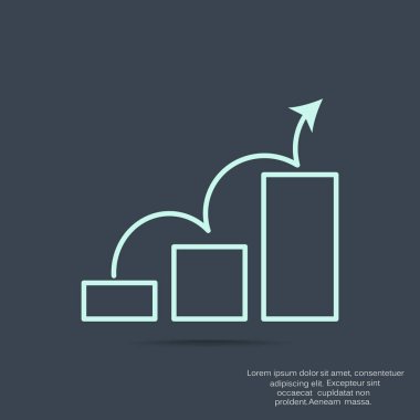 Yükselen grafik basit web simgesi