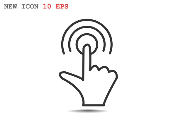 Klik op pictogram van een hand — Stockvector