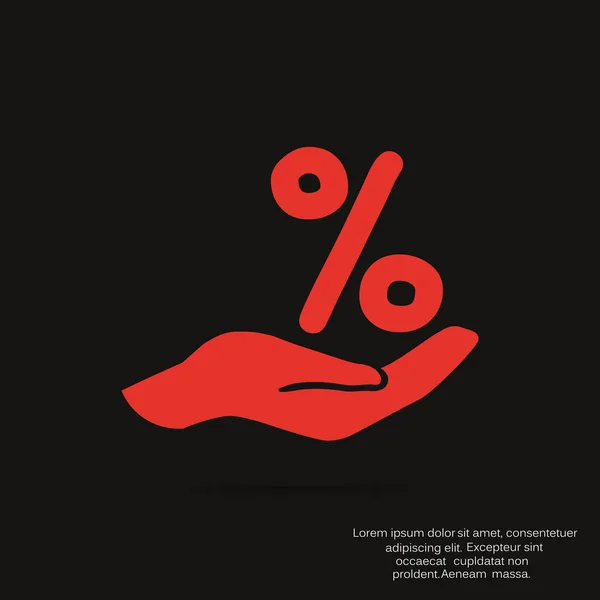 Percentage op web handpictogram — Stockvector