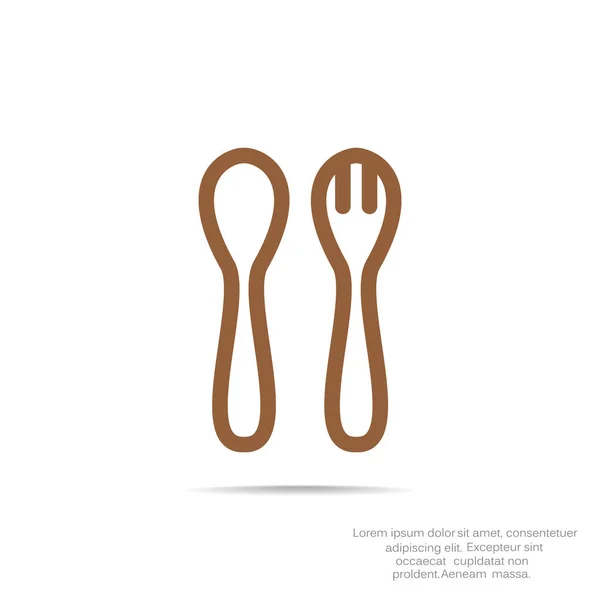 Icona cucchiaio e forchetta — Vettoriale Stock