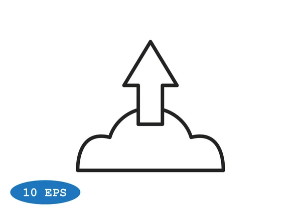 Nube símbolo de descarga de archivos — Vector de stock