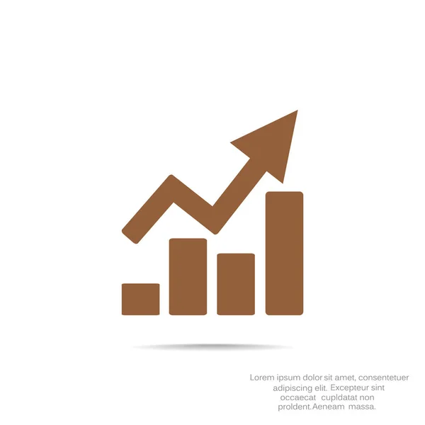 Grafico crescente semplice icona web — Vettoriale Stock