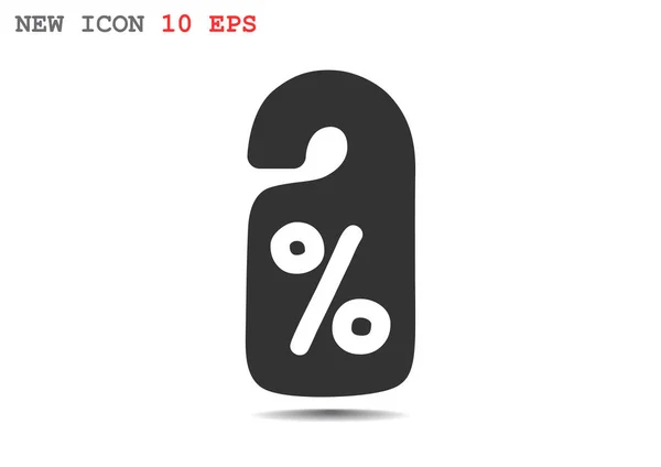 Procentteken op opknoping label — Stockvector