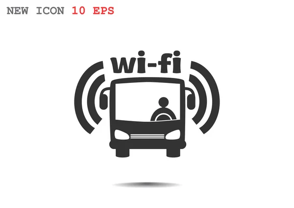 Wi-Fi in bus sign — Stock Vector