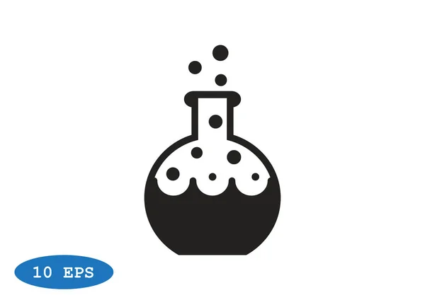 Chemische kolf eenvoudige web pictogram — Stockvector