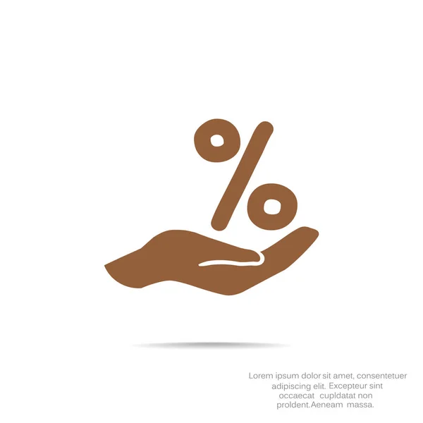 Percentage op web handpictogram — Stockvector