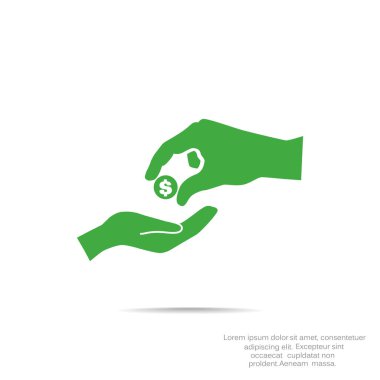 Elinde para web simgesi.