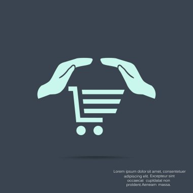 el ve alışveriş sepeti işareti