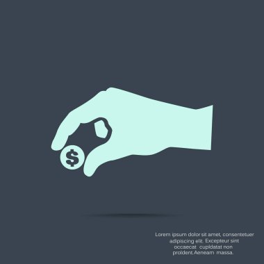 Elinde para web simgesi.