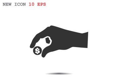 Elinde para web simgesi.