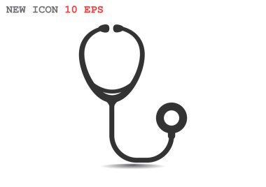 Stetoskop basit web simgesi 