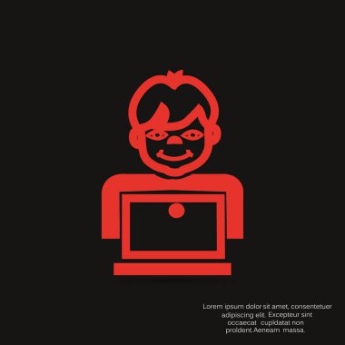 Öğrenci dizüstü bilgisayar simgesi 