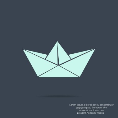 Kağıt gemi basit web simgesi