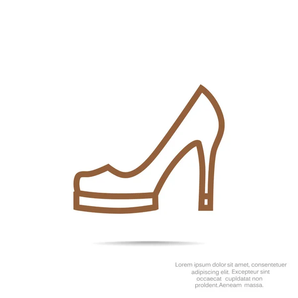 Talon chaussure ligne icône — Image vectorielle