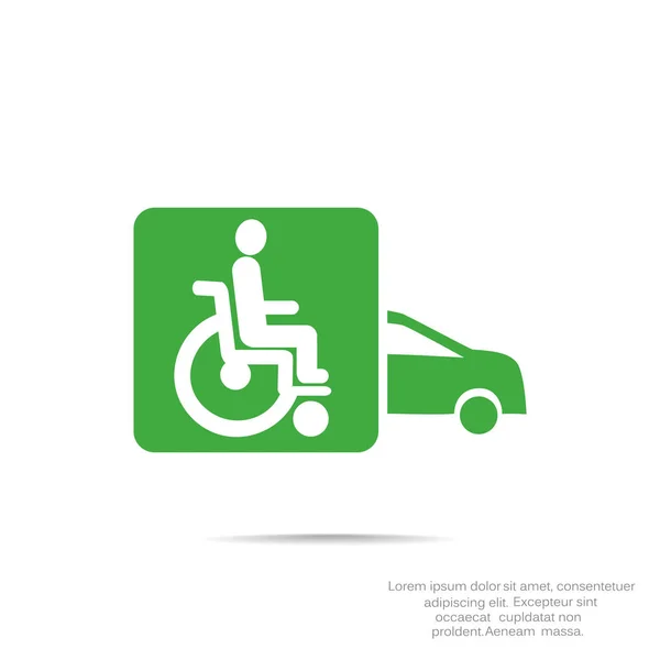 Disabled in car icon — Stock Vector