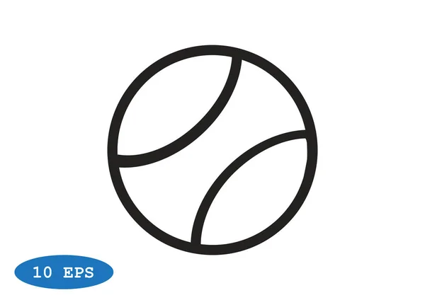 Tennis Ball dünne Linie Ikone — Stockvektor