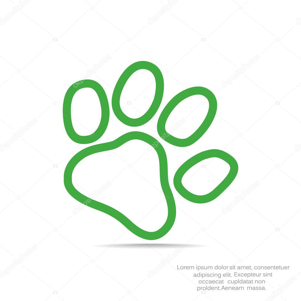 Dog paw track simple icon