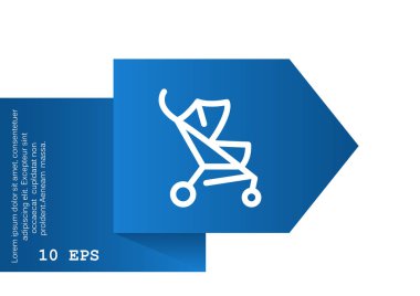 Basit bebek arabası anahat web simgesi