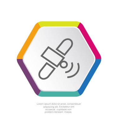 Uzay İstasyonu ince çizgi simgesi