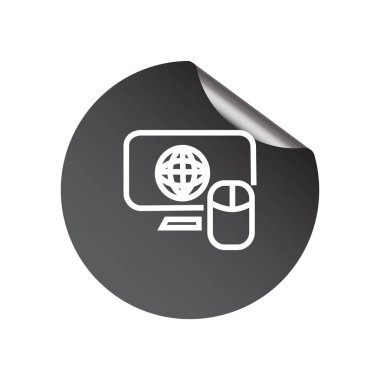 Dünya sembolü ve bilgisayar fare simgesi