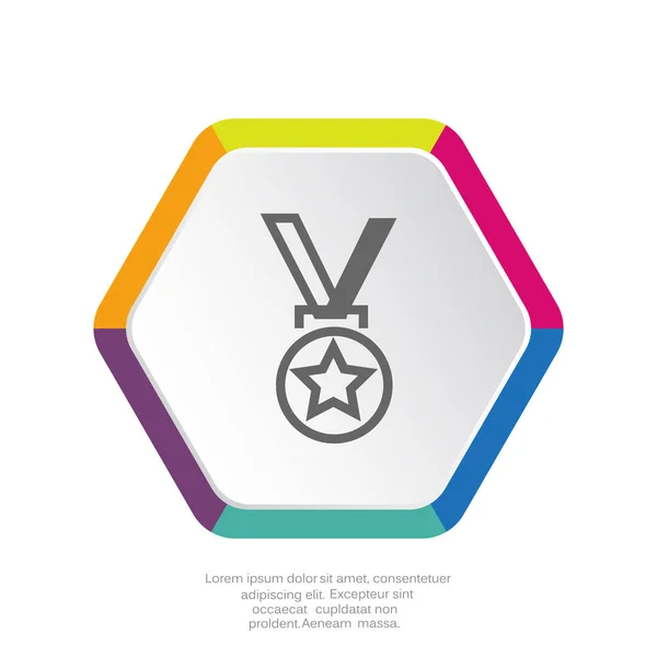 Medalla simple icono — Vector de stock