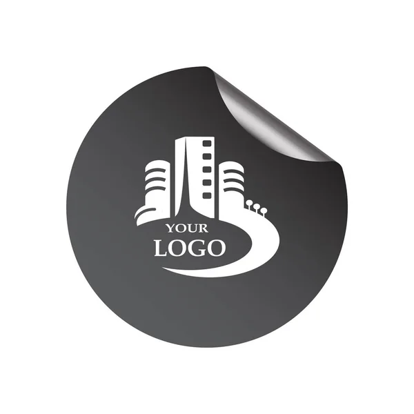 Logo des bâtiments municipaux pour votre entreprise — Image vectorielle