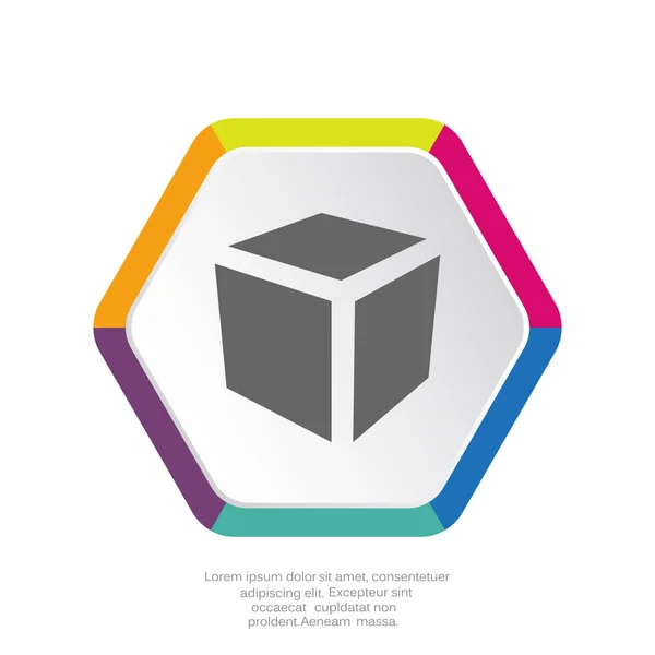 Simple cubo icono web — Vector de stock