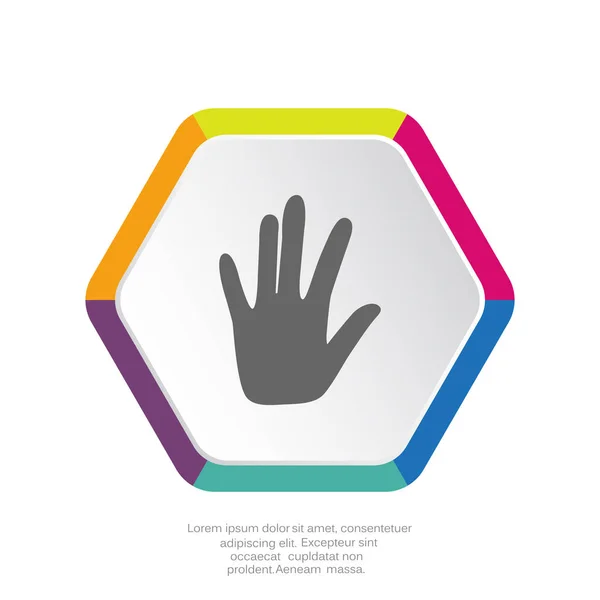 Pictogram van een hand stop web — Stockvector