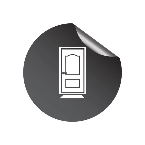 Drzwi płaskie ikona — Wektor stockowy