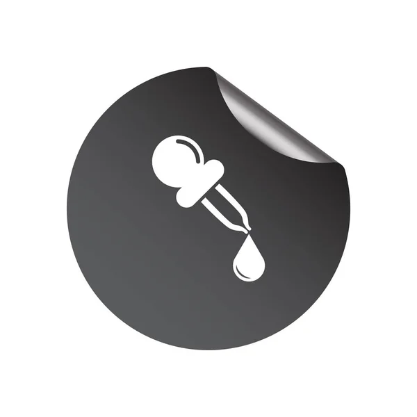 Pipetteer met drop web pictogram — Stockvector