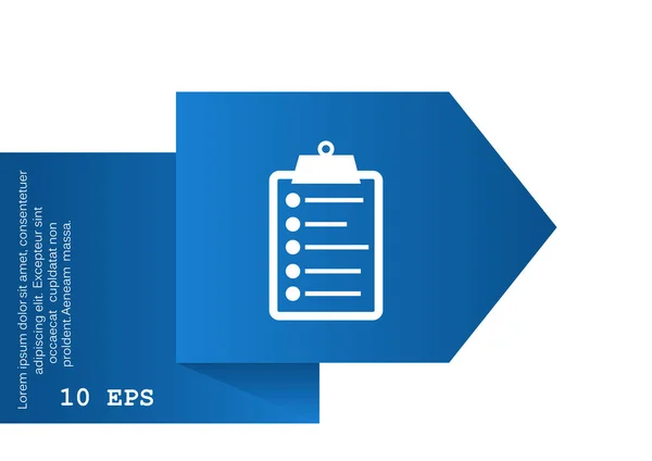 Lijst op eenvoudige pictogram van Klembord — Stockvector