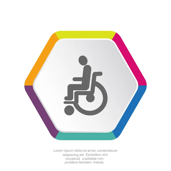 Disabled on wheelchair simple icon — Stock Vector