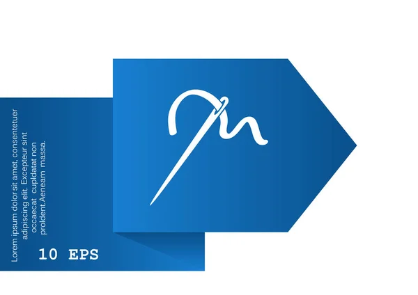 Ícone plana agulha de costura — Vetor de Stock