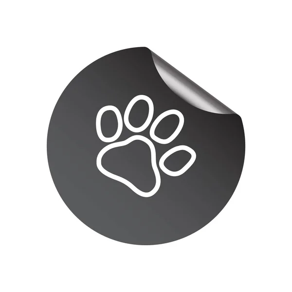 Perro pata pista simple icono — Vector de stock