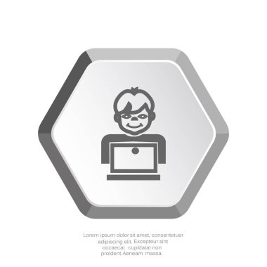 Öğrenci dizüstü bilgisayar simgesi 